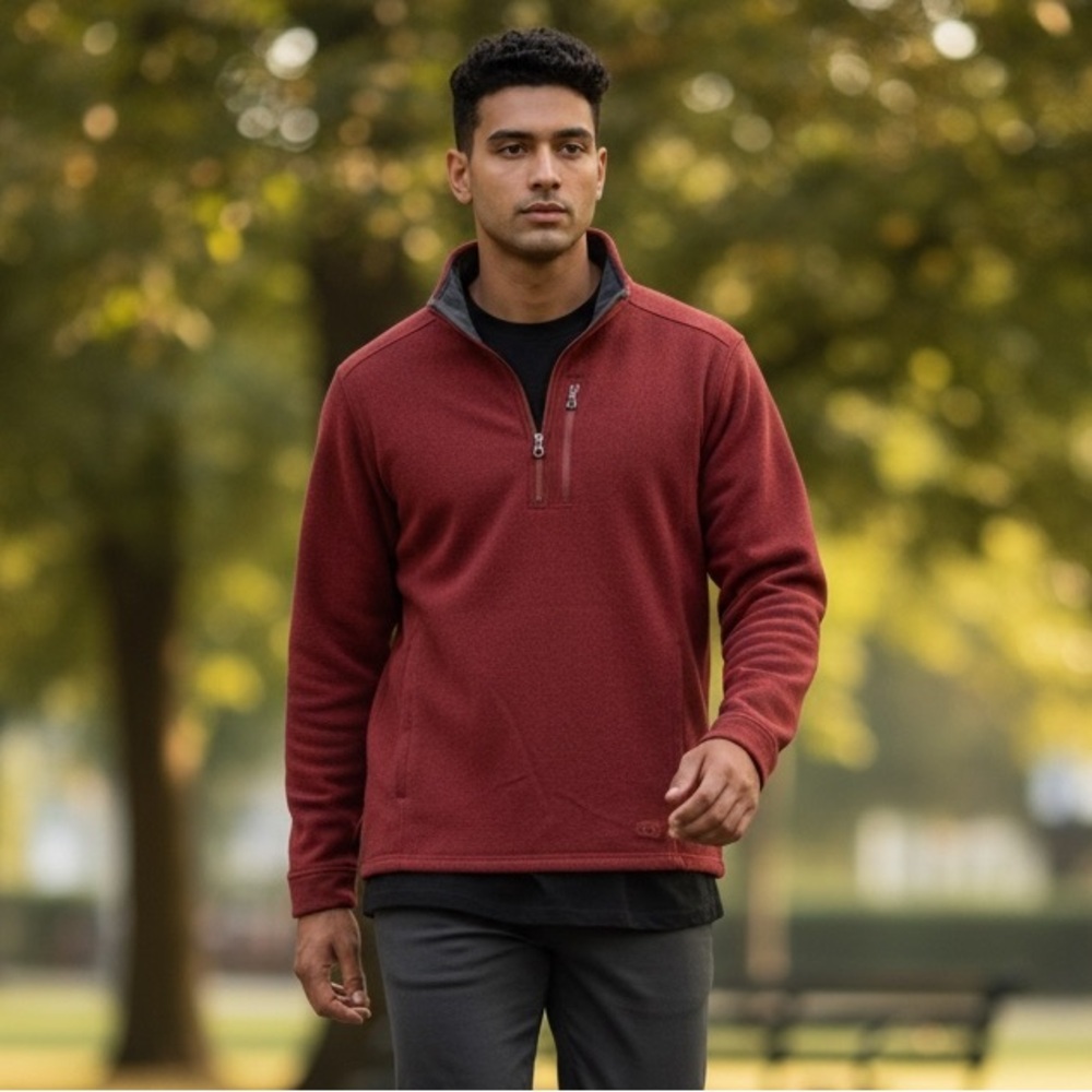 B11 Mens REI Outdoor Brand Quarter Zip Fleece Pullover Sweatshirt XL